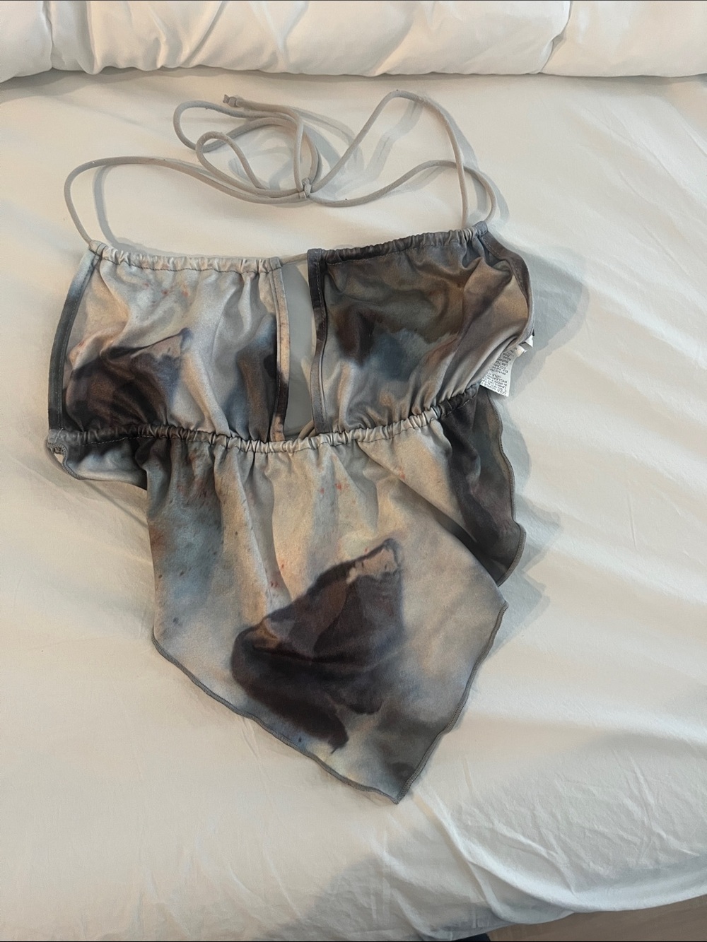 SHEIN Gray and Black Satin Halter Cami Top